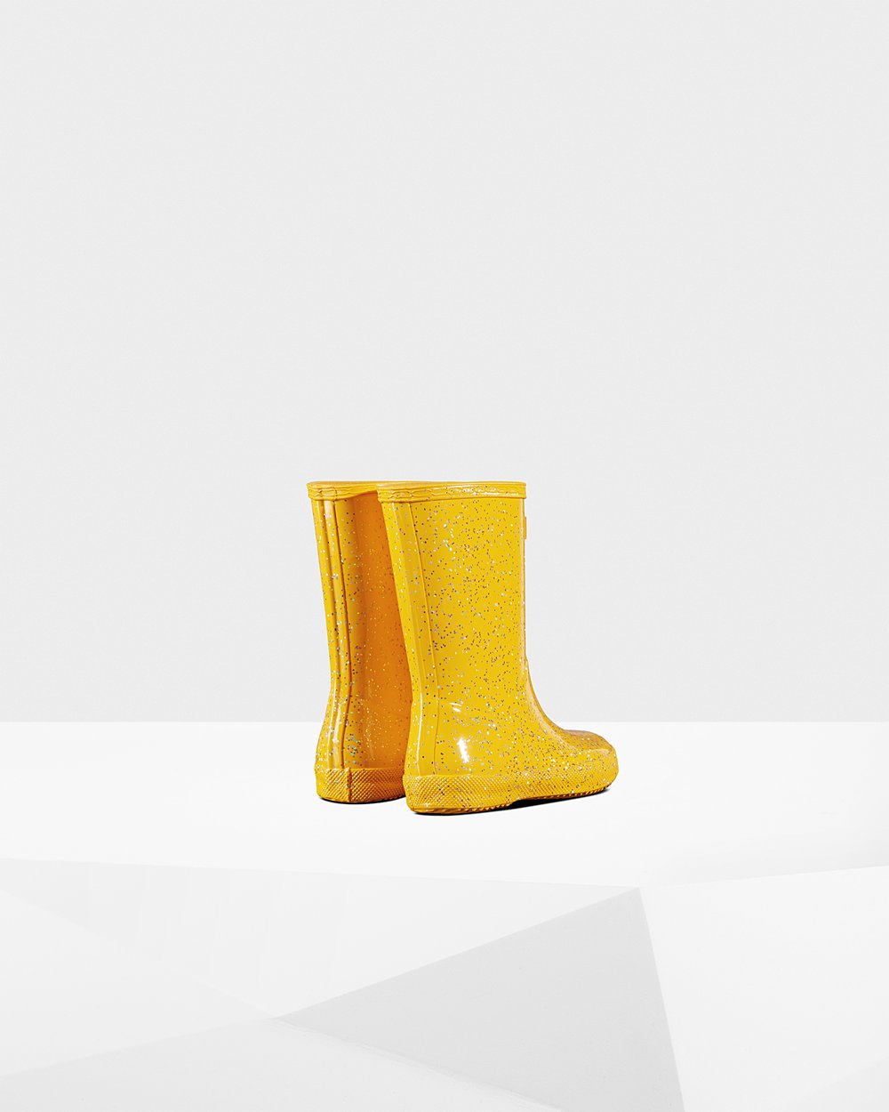 Hunter Original First Giant Glitter Rain Boots - Sale Clearance Kids Yellow - KTEZDH705